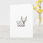 Oh Deer Retro Classic Design Folded Greeting Card Kaart (Gele Bloem)