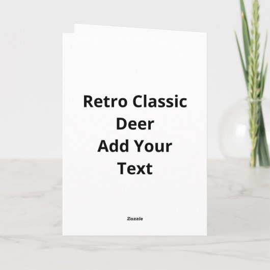 Oh Deer Retro Classic Design Folded Greeting Card Kaart (Achterkant)