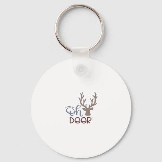 Oh Deer Retro Classic Design Keychain (Voorkant)
