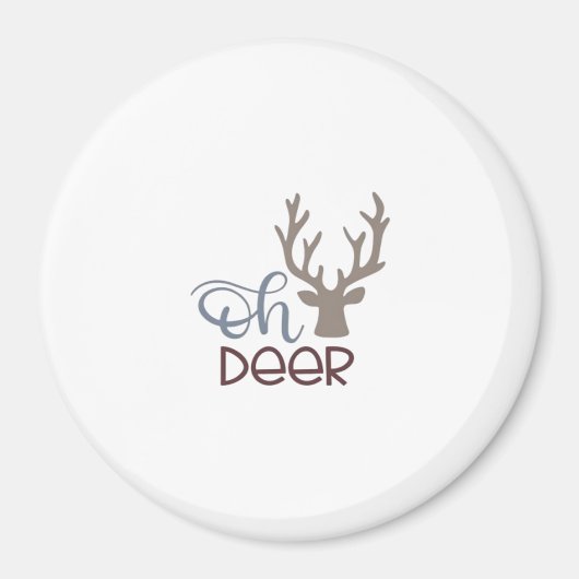 Oh Deer Retro Classic Design  Magneet (Voorkant)
