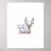 Oh Deer Retro Classic Design Poster (Voorkant)