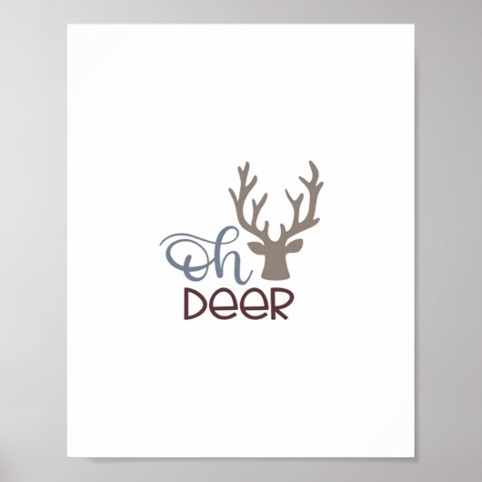 Oh Deer Retro Classic Design Poster (Voorkant)