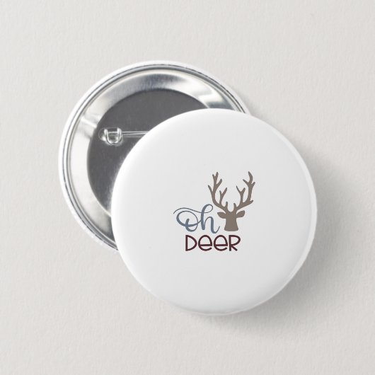 Oh Deer Retro Classic Design  Ronde Button 5,7 Cm (Voorkant /achterkant)
