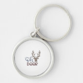 Oh Deer Retro Classic Design  Sleutelhanger (Voorkant)