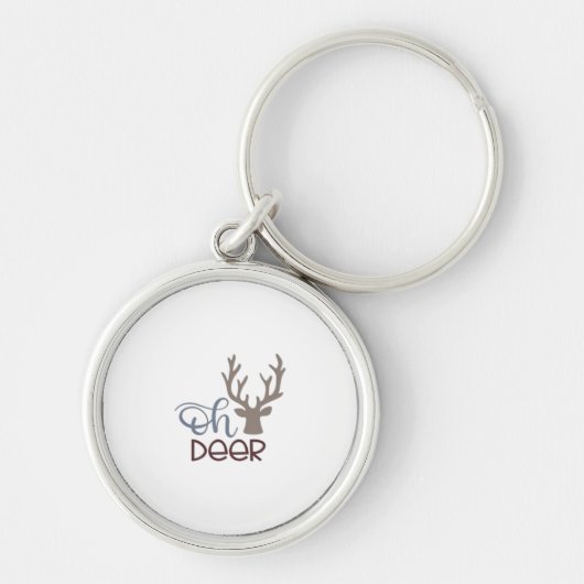 Oh Deer Retro Classic Design  Sleutelhanger (Voorkant)