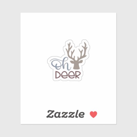 Oh Deer Retro Classic Design Sticker (Vel)