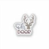 Oh Deer Retro Classic Design Sticker (Voorkant)