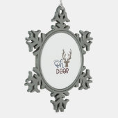 Oh Deer Retro Classic Design  Tin Sneeuwvlok Ornament (Links)