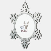Oh Deer Retro Classic Design  Tin Sneeuwvlok Ornament (Rechts)