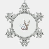 Oh Deer Retro Classic Design Tin Sneeuwvlok Ornament (Voorkant)