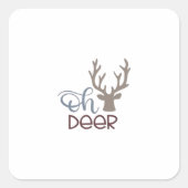 Oh Deer Retro Classic Design Vierkante Sticker (Voorkant)