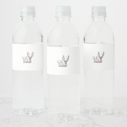Oh Deer Retro Classic Design Waterfles Etiket (Flessen)