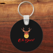 Oh Deer Retro Classic Keychain (Voorkant)