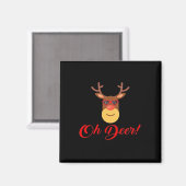 Oh Deer Retro Classic   Magneet (Voorkant / Achterkant)