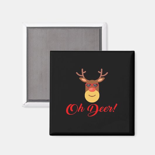 Oh Deer Retro Classic   Magneet (Voorkant / Achterkant)