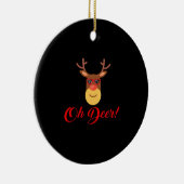 Oh Deer Retro Classic  Ornament (Rechts)