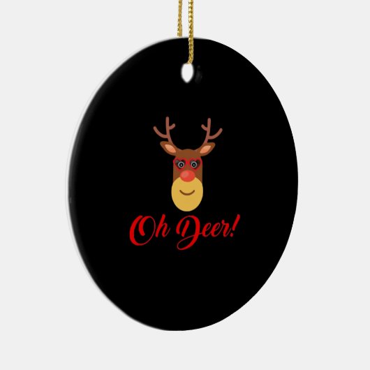 Oh Deer Retro Classic  Ornament (Rechts)
