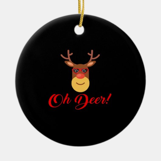 Oh Deer Retro Classic  Ornament (Voorkant)