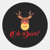Oh Deer Retro Classic   Ronde Sticker (Voorkant)