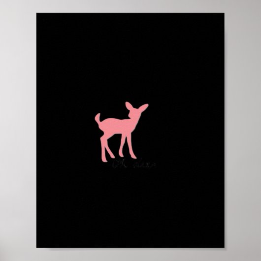 Oh Deer Retro Classic Style  Poster (Voorkant)
