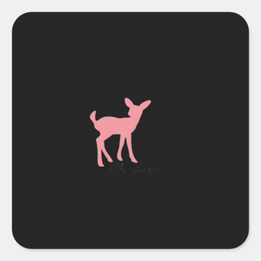 Oh Deer Retro Classic Style  Vierkante Sticker (Voorkant)