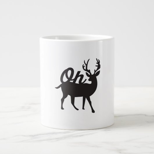 Oh Deer Retro Classic Vibe  Grote Koffiekop (Voorkant)