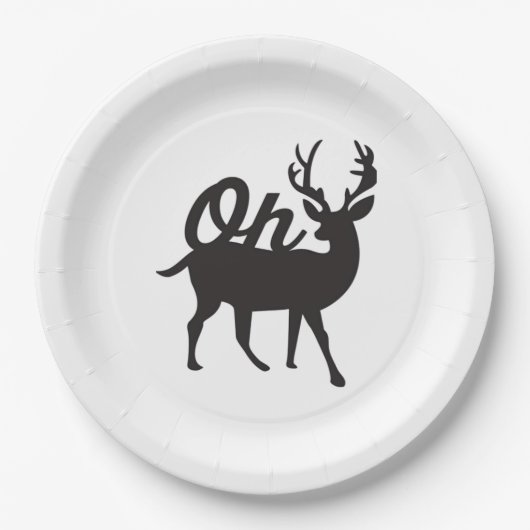 Oh Deer Retro Classic Vibe Papieren Bordje (Voorkant)