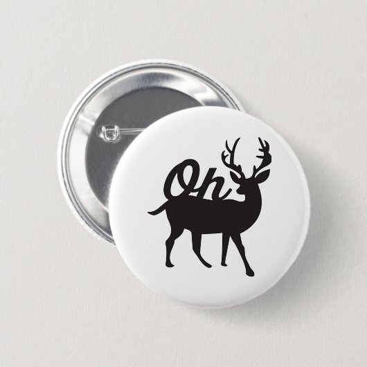 Oh Deer Retro Classic Vibe  Ronde Button 5,7 Cm (Voorkant /achterkant)
