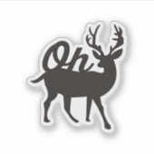 Oh Deer Retro Classic Vibe  Sticker (Voorkant)