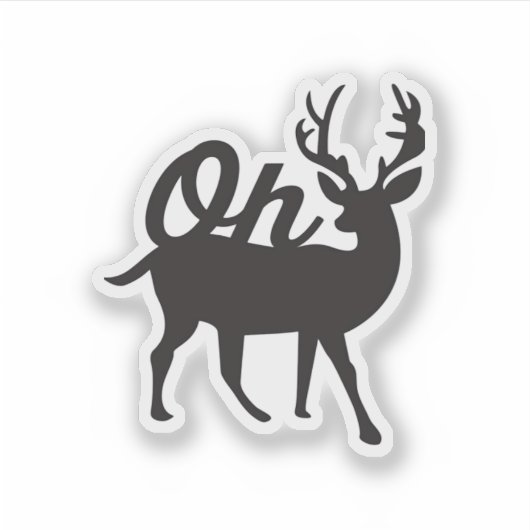 Oh Deer Retro Classic Vibe Sticker (Voorkant)