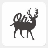 Oh Deer Retro Classic Vibe  Vierkante Sticker (Voorkant)