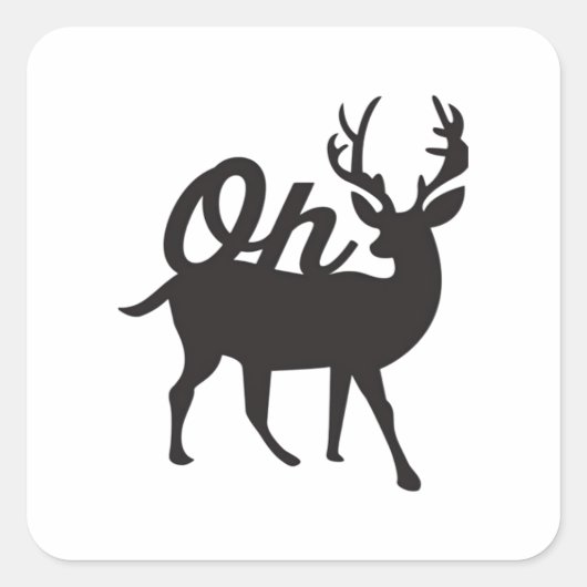 Oh Deer Retro Classic Vibe  Vierkante Sticker (Voorkant)