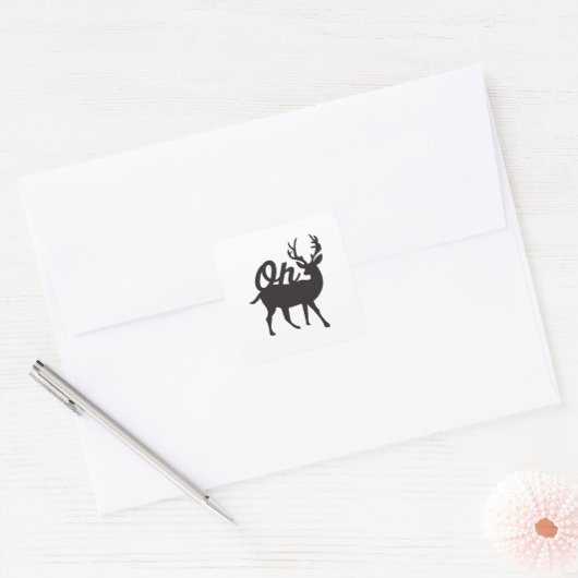Oh Deer Retro Classic Vibe  Vierkante Sticker (Envelop)