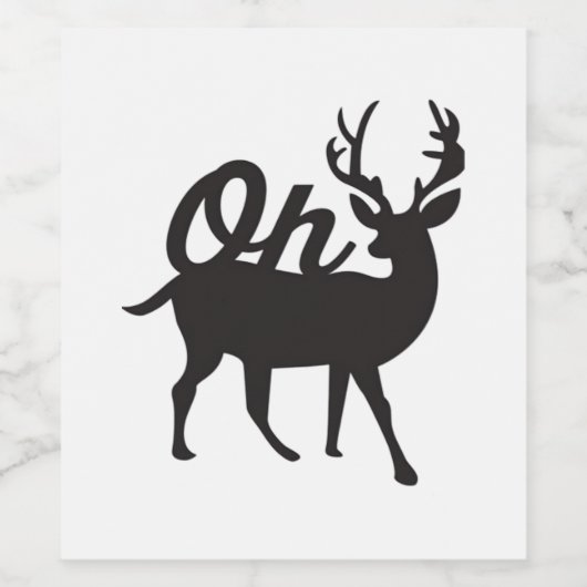 Oh Deer Retro Classic Vibe Wijn Etiket (Enkel label)