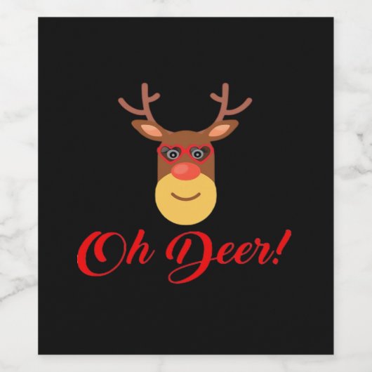 Oh Deer Retro Classic   Wijn Etiket (Enkel label)