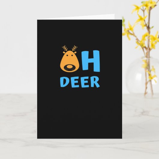 Oh Deer Retro Holiday Vibe Kaart (Gele Bloem)