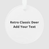 Oh Deer Retro Klassiek Ontwerp Acryl Ornament (achterkant)