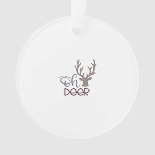 Oh Deer Retro Klassiek Ontwerp Acryl Ornament (voorkant)