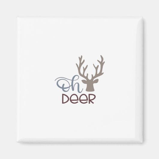 Oh Deer Retro Klassiek Ontwerp Magneet (Voorkant)