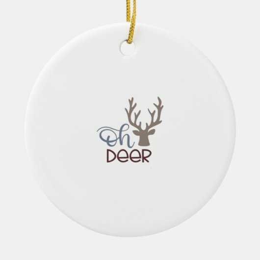 Oh Deer Retro Klassiek Ontwerp Ornament (Voorkant)