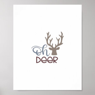 Oh Deer Retro Klassiek Ontwerp  Poster