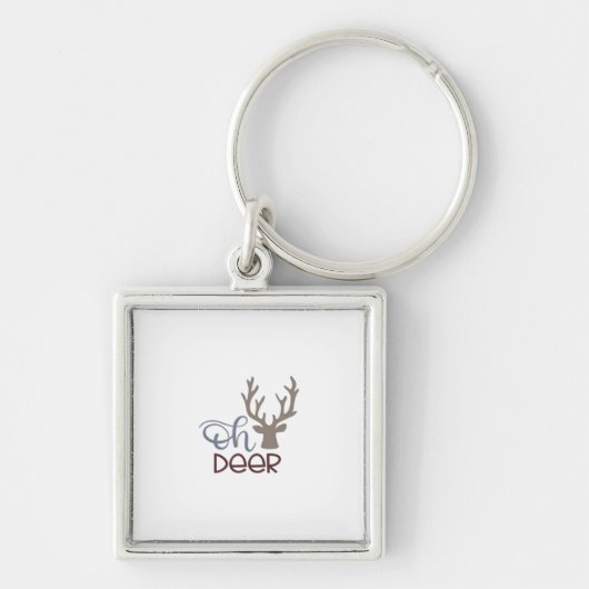 Oh Deer Retro Klassiek Ontwerp Sleutelhanger (Voorkant)