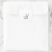 Oh Deer Retro Klassiek Ontwerp Vierkante Sticker (Tas)