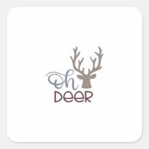 Oh Deer Retro Klassiek Ontwerp Vierkante Sticker