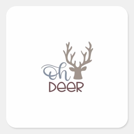 Oh Deer Retro Klassiek Ontwerp Vierkante Sticker (Voorkant)