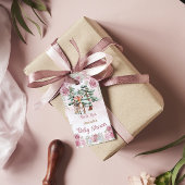 Oh Deer Roze Bloemen Meisje Baby shower Dank je Cadeaulabel