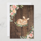 Oh Deer Rustic Boho Floral Baby shower Kaart (Achterkant)