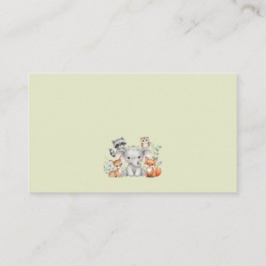 Oh Deer Rustic Forest Animals Baby shower Kaart (Achterkant)