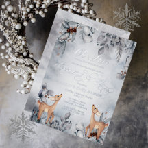 Oh Deer Rustic Winter Floral Merry Kerstmis