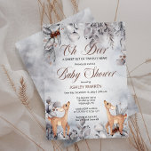 Oh Deer Rustic Winter Floral Twins Baby shower in Kaart